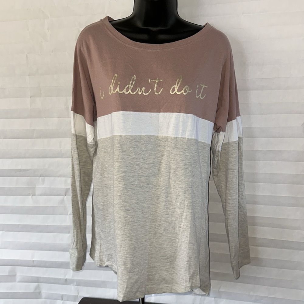 Darling Blue Women’s Long Sleeve T-Shirt Size L “I Didn’t Do It” Graphic Tee